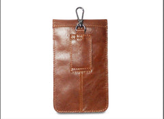 Leather Slim Belt Pouch Mens Small Cases Waist Bag for Men