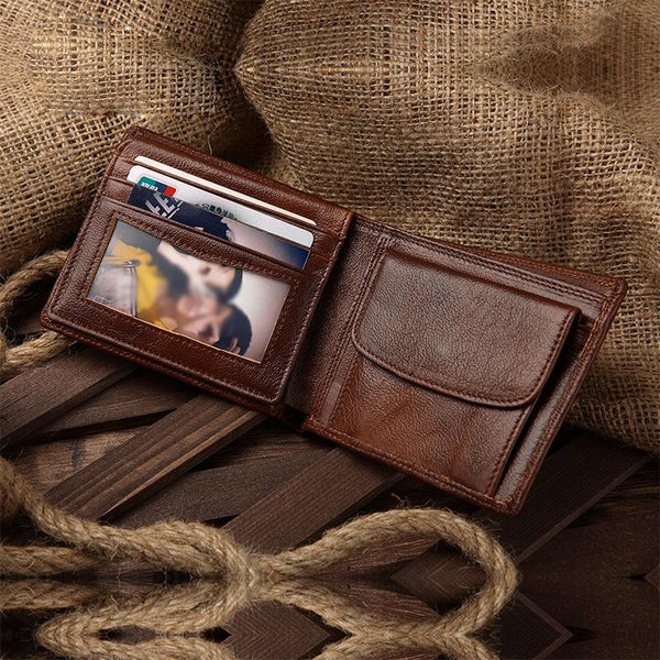 Leather Slim Small Mens Wallet Bifold billfold Wallet for Men - iwalletsmen