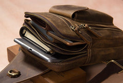 Leather Sling Bag for Men Crossbody Bag Chest Bag for men