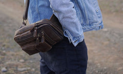 Leather Sling Bag for Men Crossbody Bag Chest Bag for men