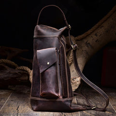 Leather Sling Bag for Men Vintage Chest Crossbody Bag For Mens - iwalletsmen