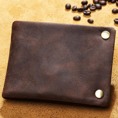 Leather Small Mens Wallet Bifold Vintage billfold Wallet for Men - iwalletsmen