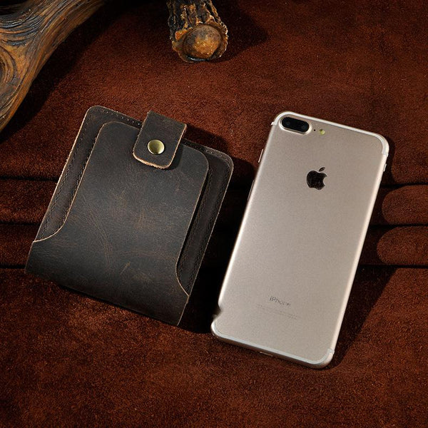 Leather Small Mens Wallet Vintage billfold Bifold Wallet for Men - iwalletsmen