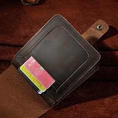 Leather Small Mens Wallet Vintage billfold Bifold Wallet for Men - iwalletsmen