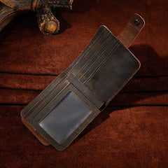 Leather Small Mens Wallet Vintage billfold Bifold Wallet for Men - iwalletsmen