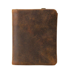 Leather Small Mens Wallet Slim Vintage Bifold Wallet for Men - iwalletsmen