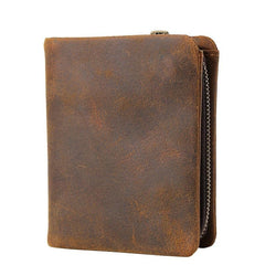 Leather Small Mens Wallet Slim Vintage Bifold Wallet for Men - iwalletsmen