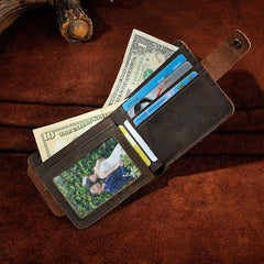 Leather Small Mens Wallet Vintage billfold Bifold Wallet for Men - iwalletsmen