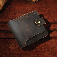 Leather Small Mens Wallet Vintage billfold Bifold Wallet for Men - iwalletsmen
