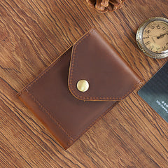 Leather Small Mens Wallet Zipper billfold Front Pocket Wallet Driver's License Card Wallet for Men - iwalletsmen