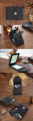 Leather Small Mens Wallet Zipper billfold Front Pocket Wallet Driver's License Card Wallet for Men - iwalletsmen
