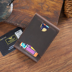 Leather Small Mens Wallet Zipper billfold Front Pocket Wallet Driver's License Card Wallet for Men - iwalletsmen
