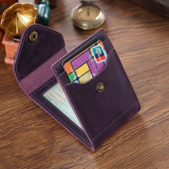 Leather Small Mens Wallet Zipper billfold Front Pocket Wallet Driver's License Card Wallet for Men - iwalletsmen