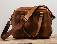 Leather Small Messenger Bag for men Vintage Handbag Shoulder Bag for men