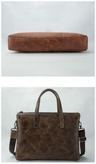 Leather Vintage Mens 14-inch Blue Briefcase Lawyer Briefcases Laptop Briefcase Business Briefcase For Men - iwalletsmen