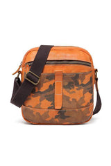 Yellow Cool Leather Mens Camouflage Vertical Side Bag Small Messenger Bags Casual Bicycle Bags for Men - iwalletsmen