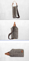 Waxed Canvas Sling Backpack Men's Sling Bag Navy Blue Chest Bag Waxed Canvas One shoulder Backpack For Men - iwalletsmen