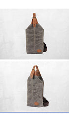 Waxed Canvas Sling Backpack Men's Sling Bag Navy Blue Chest Bag Waxed Canvas One shoulder Backpack For Men - iwalletsmen