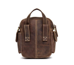 Casual Brown Leather Small Side Bags Waist Bag Belt Pouch Messenger Bag Courier Bag for Men - iwalletsmen