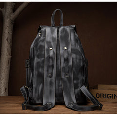 Light Brown Casual Mens Leather 15-inch Computer Backpack Dark Brown Travel Backpacks School Backpacks for men - iwalletsmen