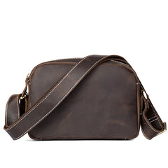 Coffee Cool Leather Side Bag Small Postman Bag Messenger Bag Courier Bag for Men - iwalletsmen