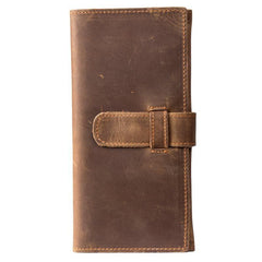 Cool Light Brown Mens Bifold Long Wallet Mutlicard Wallet Slim Long Wallet for Men - iwalletsmen