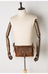 Cool Light Brown Leather Fanny Pack Mens Belt Bags Waist Bags Hip Pack Bumbag for Men - iwalletsmen