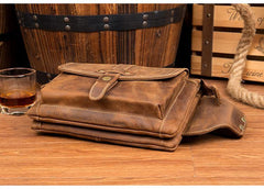Cool Light Brown Leather Fanny Pack Mens Belt Bags Waist Bags Hip Pack Bumbag for Men - iwalletsmen