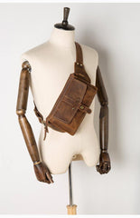 Cool Light Brown Leather Fanny Pack Mens Belt Bags Waist Bags Hip Pack Bumbag for Men - iwalletsmen