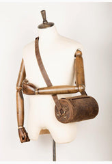 Cool Mens Brown Leather Small Barrel Messenger Bag Bucket Courier Bags for Men - iwalletsmen