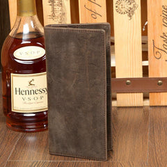 Light Brown Vintage Mens long Wallet Dark Brown Clutch Wallet Long Wallets for Men - iwalletsmen