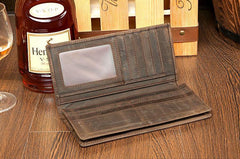 Light Brown Vintage Mens long Wallet Dark Brown Clutch Wallet Long Wallets for Men - iwalletsmen