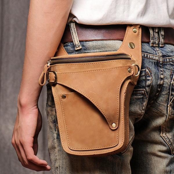 Cool Leather Belt Bag for Men Convertible Leather Belt Pouch Mens Best Belt Bag