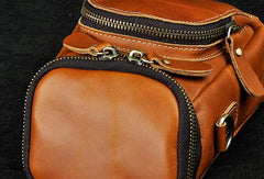 MEN LEATHER Belt Pouch WAIST BAG HIP PACK BELT BAG CELL PHONE HOLSTER - iwalletsmen