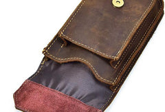 MEN LEATHER Belt Pouch WAIST BAG HIP PACK BELT BAG CELL PHONE HOLSTERS - iwalletsmen