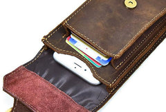 MEN LEATHER Belt Pouch WAIST BAG HIP PACK BELT BAG CELL PHONE HOLSTERS - iwalletsmen