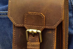 MEN LEATHER Belt Pouch WAIST BAG HIP PACK BELT BAG CELL PHONE HOLSTERS - iwalletsmen