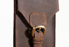 MEN LEATHER Belt Pouch WAIST BAG HIP PACK BELT BAGs CELL PHONE HOLSTER - iwalletsmen