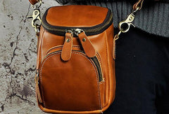MEN LEATHER Belt Pouch WAIST BAG HIP PACK BELT BAG CELL PHONE HOLSTER - iwalletsmen