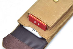 MEN LEATHER Belt Pouch WAIST BAG HIP PACK BELT BAG CELL PHONE HOLSTERS - iwalletsmen
