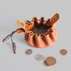 Medieval Renaissance Mini Leather Pouch Celtic Viking Coin Pouch Steampunk Drawstring Purse For Men Women Larp Cosplay