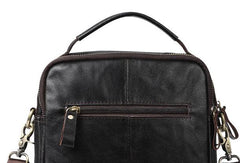 Men Leather Black Handbag Messenger Bag Crossbody bag Cool For Men - iwalletsmen