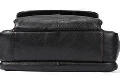 Men Leather Black Handbag Messenger Bag Crossbody bag Cool For Men - iwalletsmen