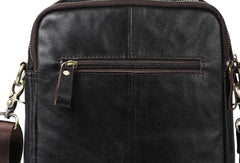 Men Leather Black Handbag Messenger Bag Crossbody bag Cool For Men - iwalletsmen