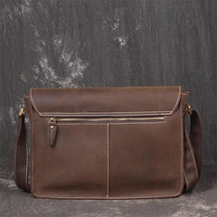 Men Leather Messenger Bag Cool Vintage Crossbody Bag Shoulder Bag for men - iwalletsmen