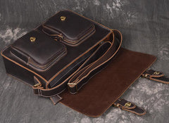 Men Leather Messenger Bag Cool Vintage Crossbody Bag Shoulder Bag for men - iwalletsmen