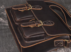 Men Leather Messenger Bag Cool Vintage Crossbody Bag Shoulder Bag for men - iwalletsmen