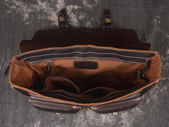 Men Leather Messenger Bag Cool Vintage Crossbody Bag Shoulder Bag for men - iwalletsmen