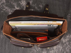 Men Leather Messenger Bag Cool Vintage Crossbody Bag Shoulder Bag for men - iwalletsmen