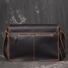 Men Leather Messenger Bag Cool Vintage Crossbody Bag Shoulder Bag for men - iwalletsmen